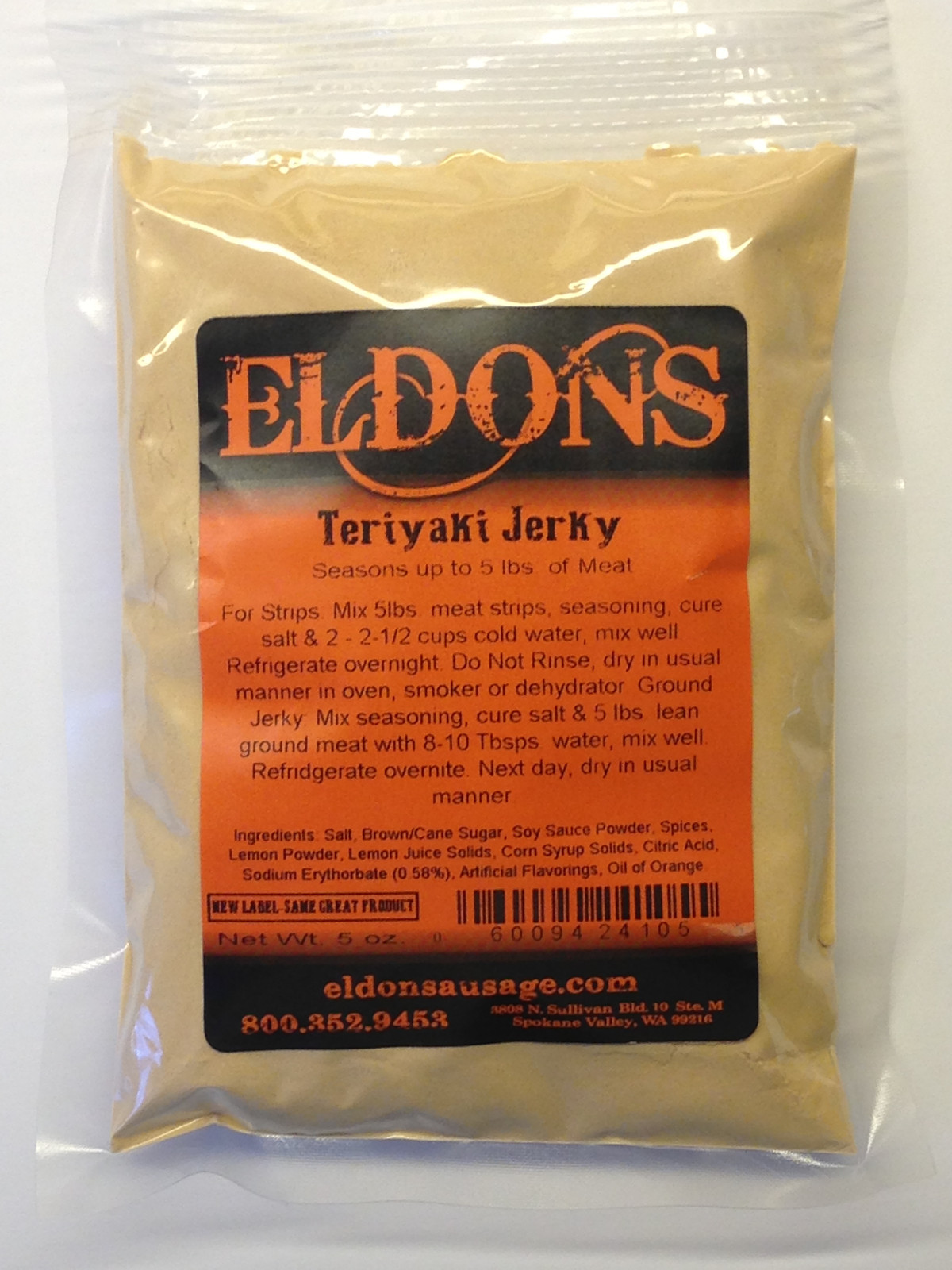 Teriyaki Jerky Seasoning Spices with Cure 5 oz. Size Seasons 5 Pounds # 4105