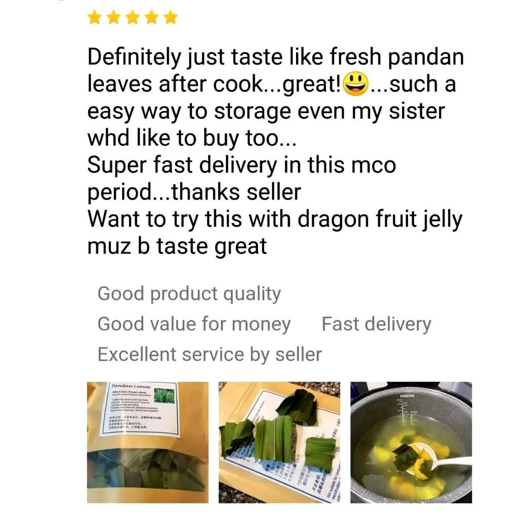 Organic Dried Pandan Leaves Nature Aroma for Herbal Drinks Baking Dessert
