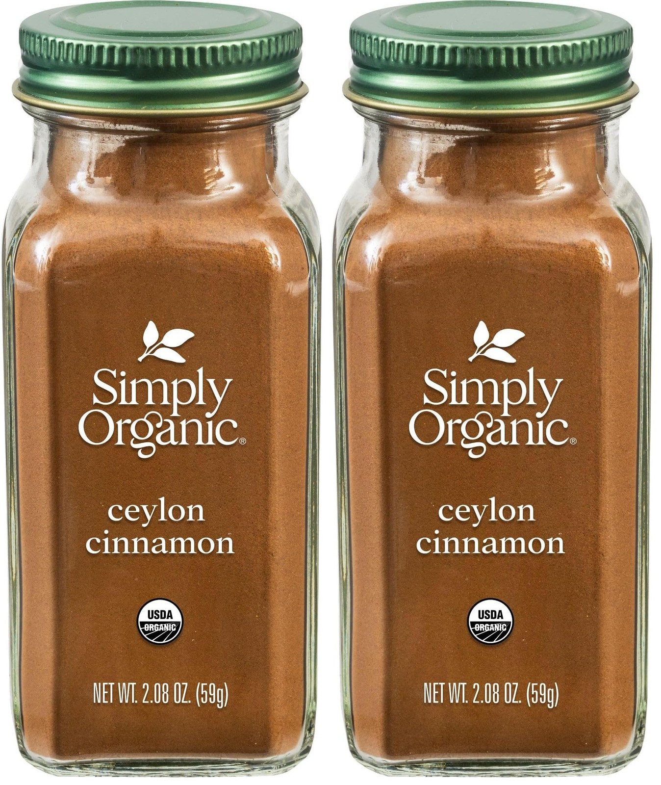 Simply Organic Ceylon Ground Cinnamon, 2.08 oz (Pack of 2), No Color