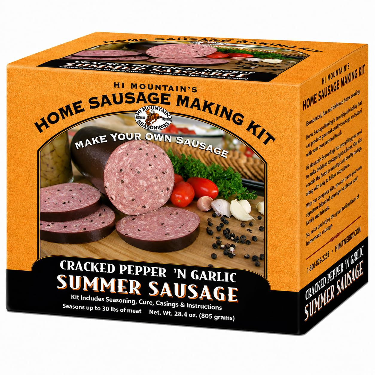 Hi Mountain Summer Sausage Seasoning Kit | CRACKED PEPPER ‘N GARLIC | Includes 1