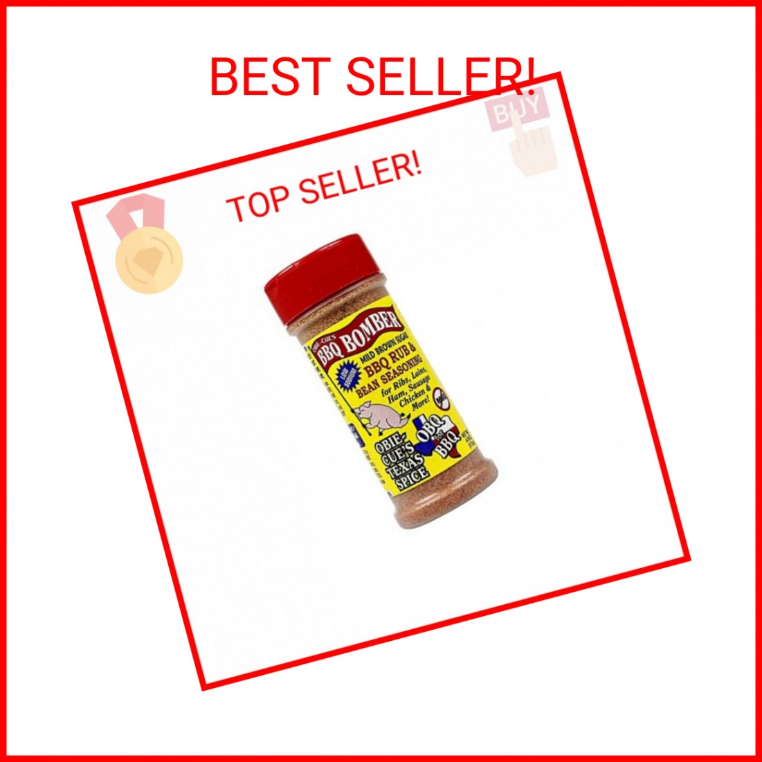 Obie-Cue’s BBQ Bomber, Mild Brown Sugar BBQ Rub & Bean Seasoning (4 oz)