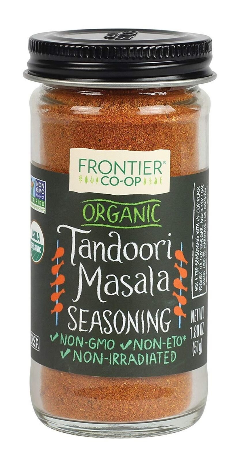 Frontier Organic Seasoning, Tandoori Masala, 1.8 Ounce PACK OF 3
