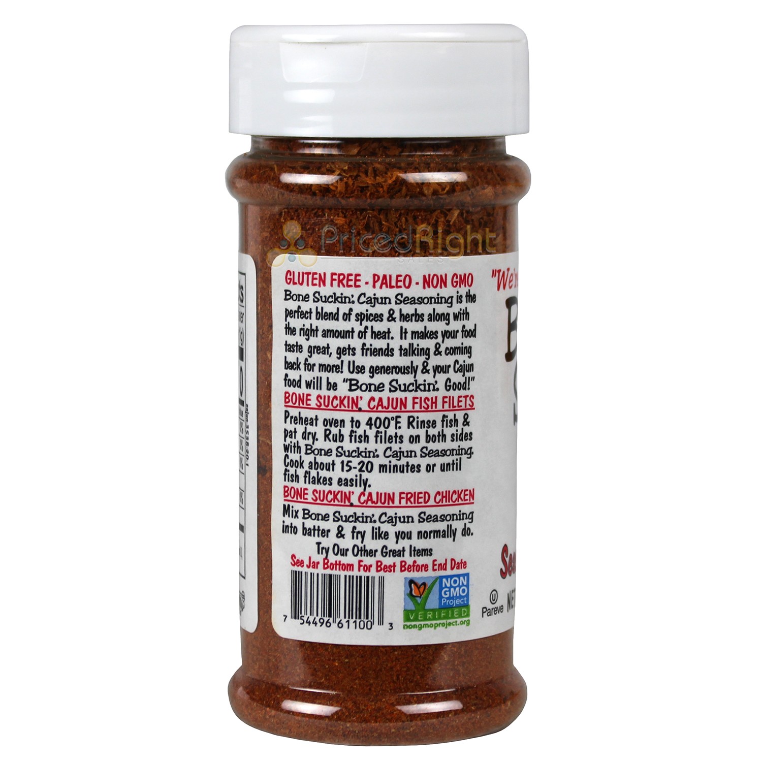 Bone Suckin’ Sauce Cajun Seasoning and Rub 4.2 Oz Bottle Non Gmo Gluten Fat Free