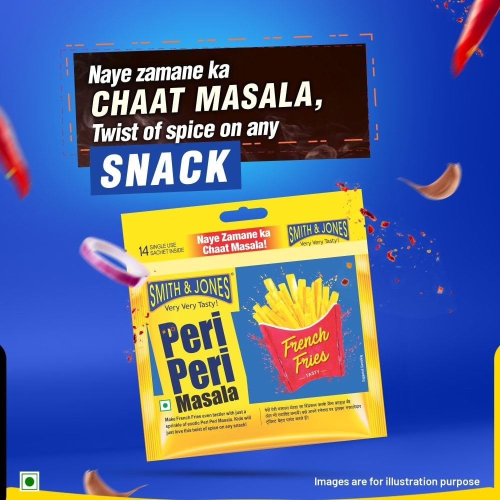 Smith & Jones Peri Peri Masala Powder, Vegetable Masala – 91 gm (14 x 6.5 gm)