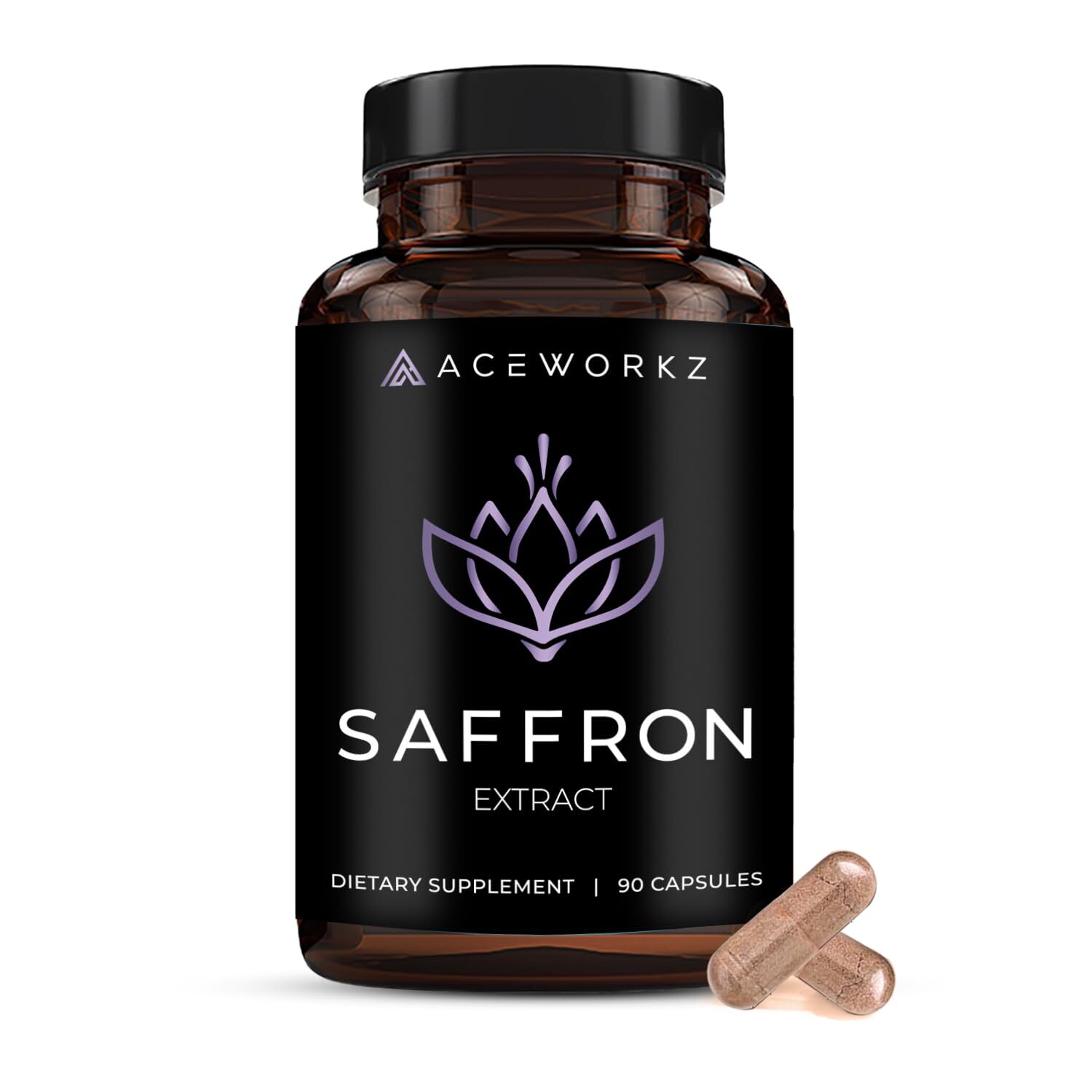ACEWORKZ Saffron Capsules 100% Pure 90ct Energy Mood Eye Heart Support