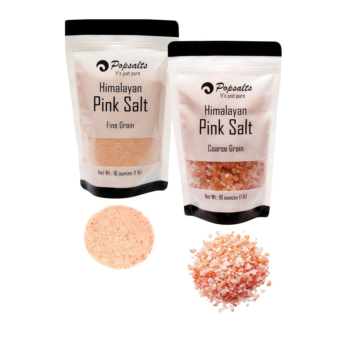 Popsalts Himalayan 2.0 Lbs Pink Fine-Coarse Himalayan 2 Lbs Black Fine-Coarse