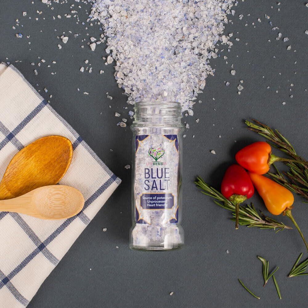Blue Salt, Coarse, Rare Mineral Salt, High Potassium, Lower Sodium, Natural.