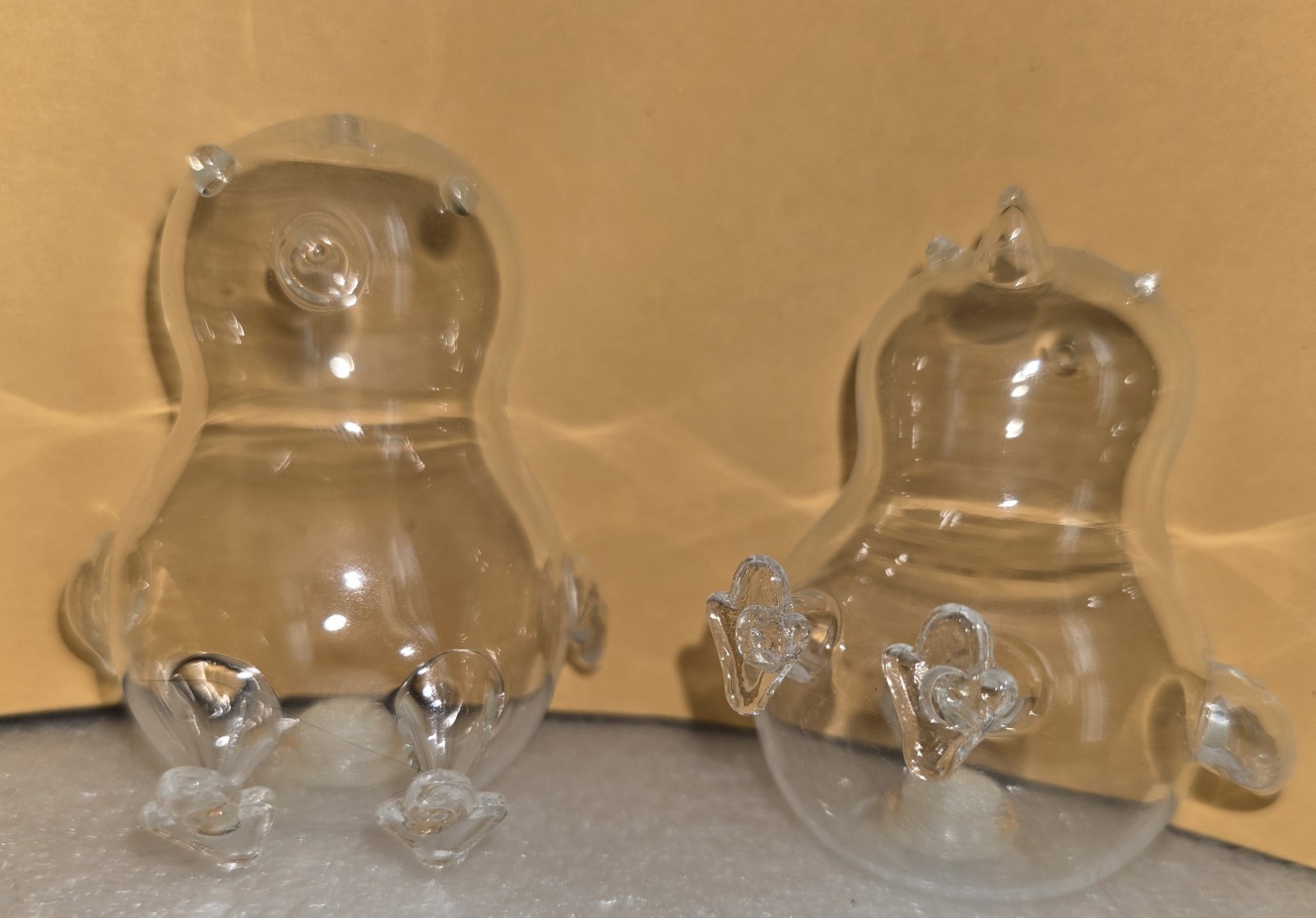 Blown glass birds salt and pepper shakers