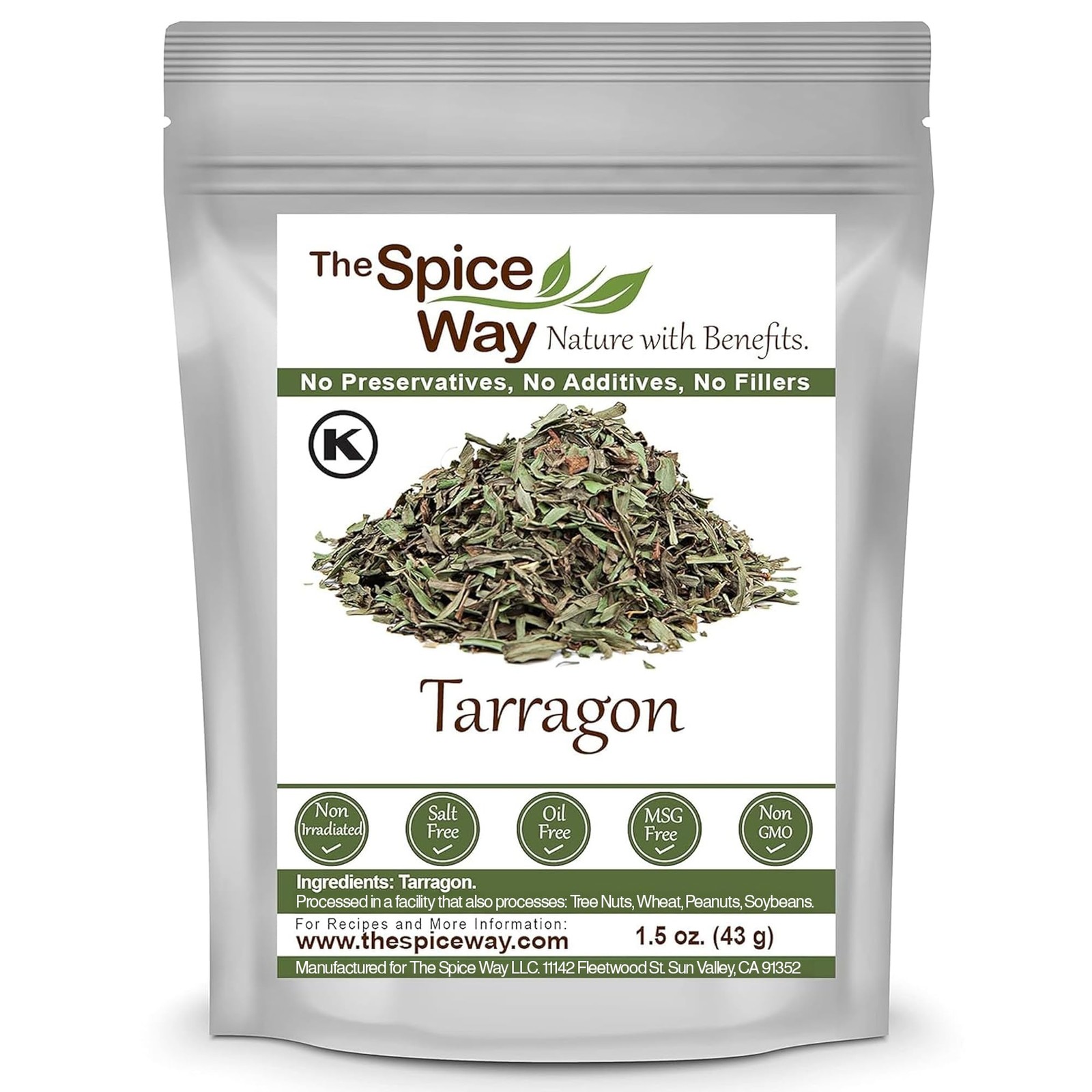 The Spice Way Tarragon Leaves – (1.5 oz) dried herb 1.5 Ounce (Pack of 1)