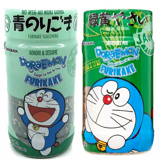 Japan Doraemon Furikake “Aonori & Seasame” and “Veggie Mix” Rice Seasoning Mix