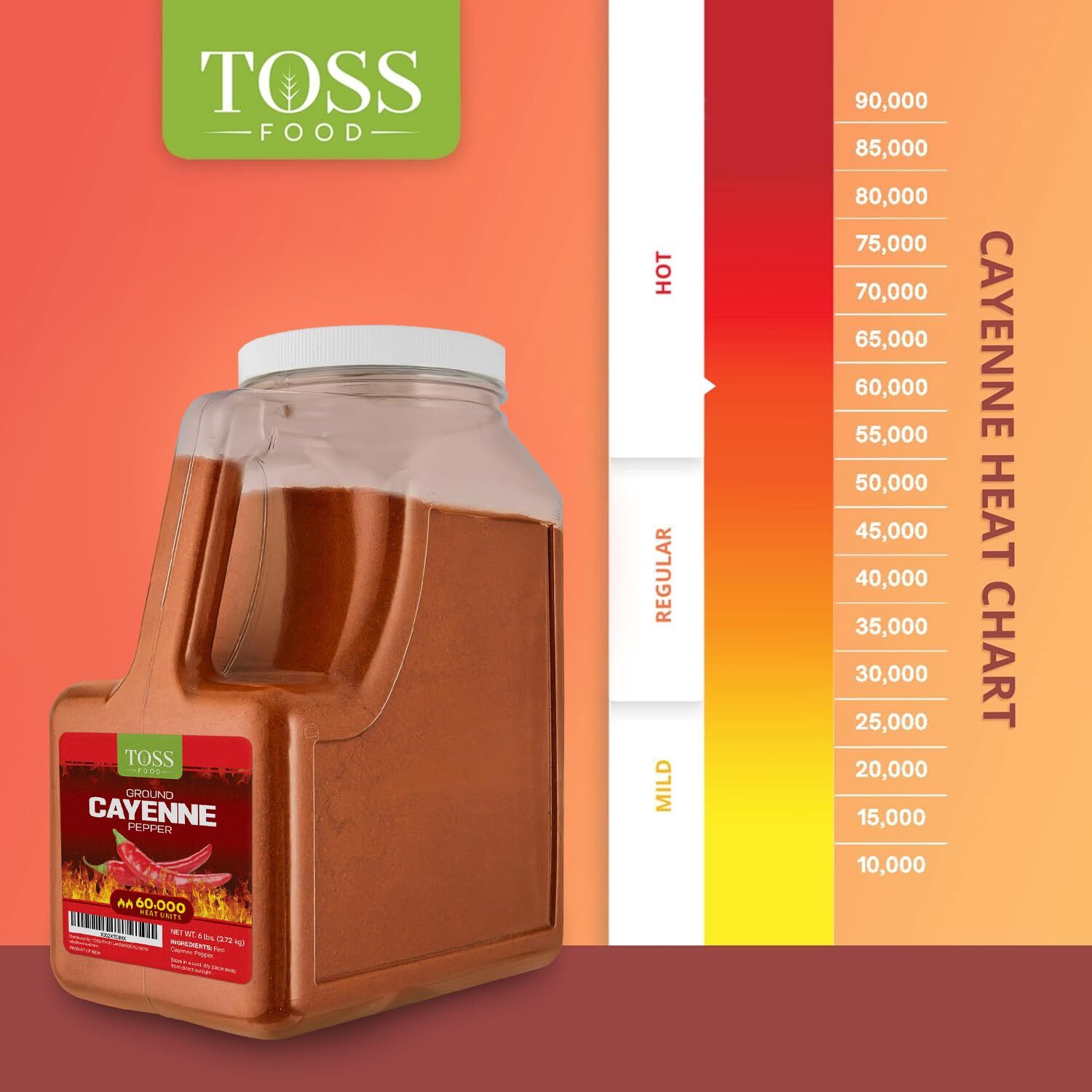 Extra Hot Cayenne Pepper Powder Bulk 60,000 Heat Units 6 LB, Ground Cayenne P…