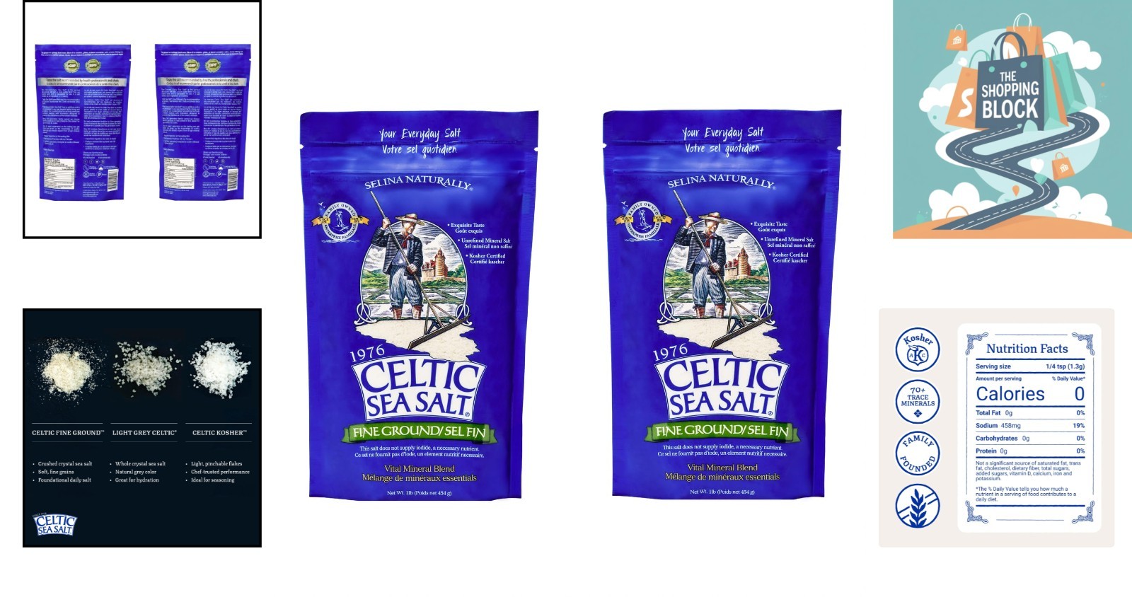 Fine Ground Mineral Sea Salt 2 Pack 1 lb Resealable Bags