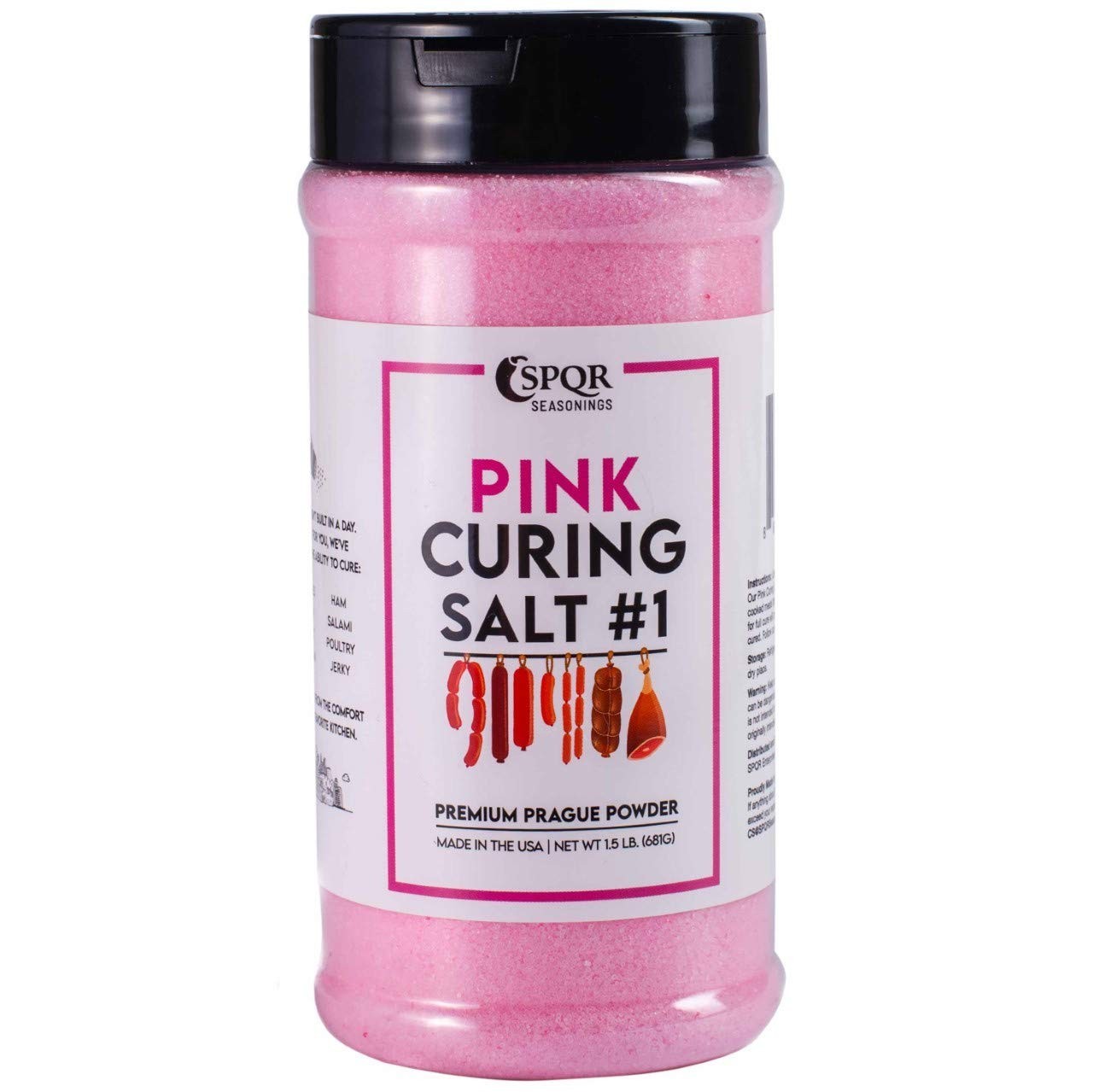 Curing Salt No.1. Quick Cure Premium Prague Powder XL 1.5 Pound Bottle by