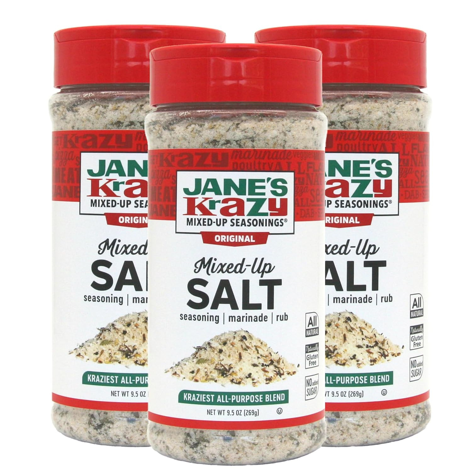 Jane’S Krazy Mixed-Up Original Salt Blend 9.5 Oz (Pack of 3)