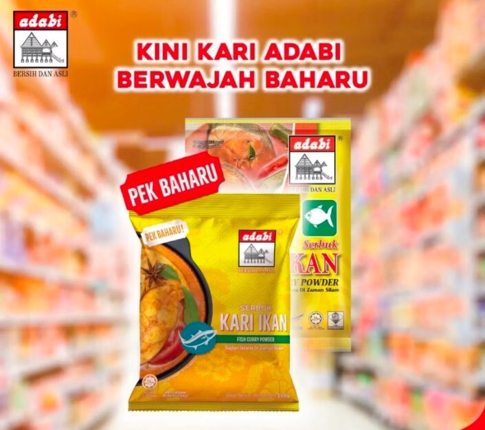 ADABI Fish Curry Powder / ADABI Serbuk Kari Ikan 250g x 4 Packs