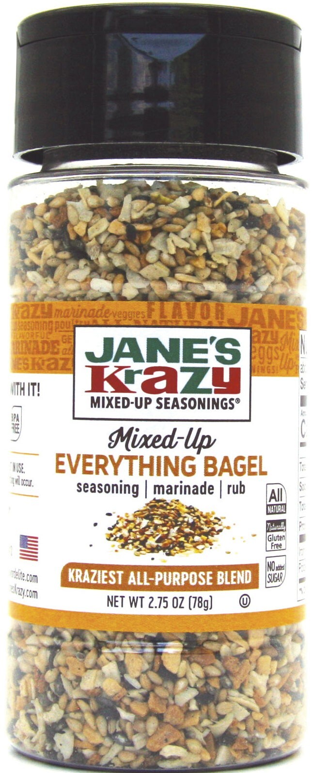 Jane’s Krazy Mixed-Up Everything Krazy Bagel Seasoning 2.75 oz (Pack of 3)