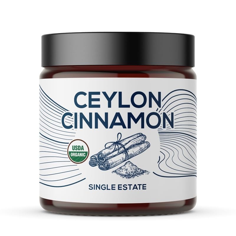 Organic Ceylon Cinnamon – 3.88 oz Freshly Ground Spice in Resealable Jar