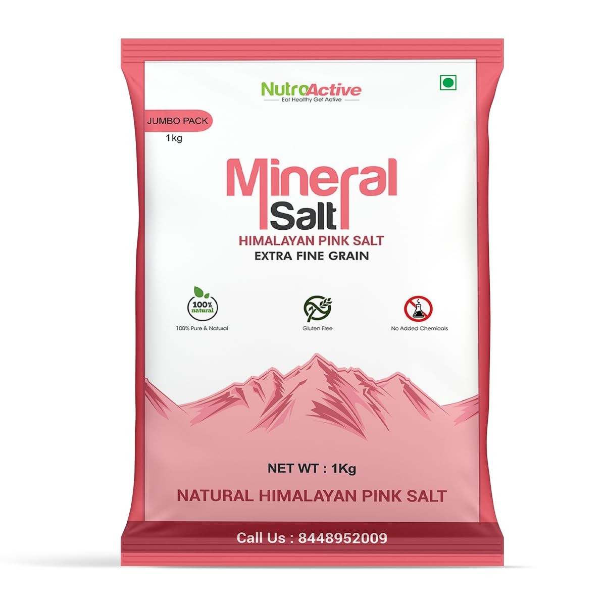 NutroActive MineralSalt Himalayan Pink Rock Salt Extra Fine Grain – 1 kg
