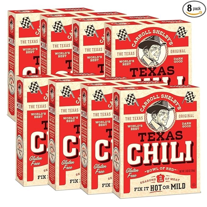 Carroll Shelby’s Original Texas Chili Kit 3.65 Ounce (Pack of 8)