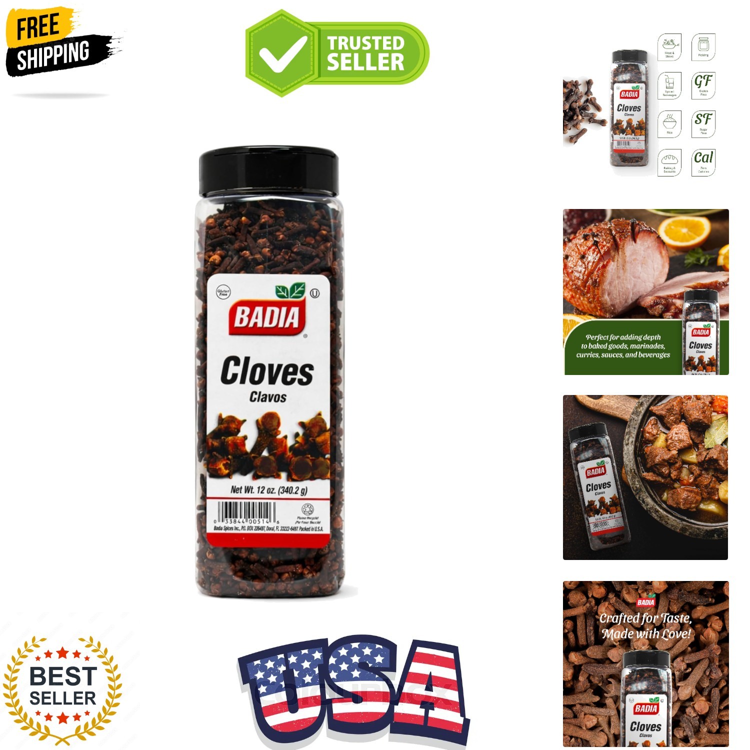 Whole Cloves, 12 oz – Quality Spice for Baking, Cooking & Beverages, Aromati…