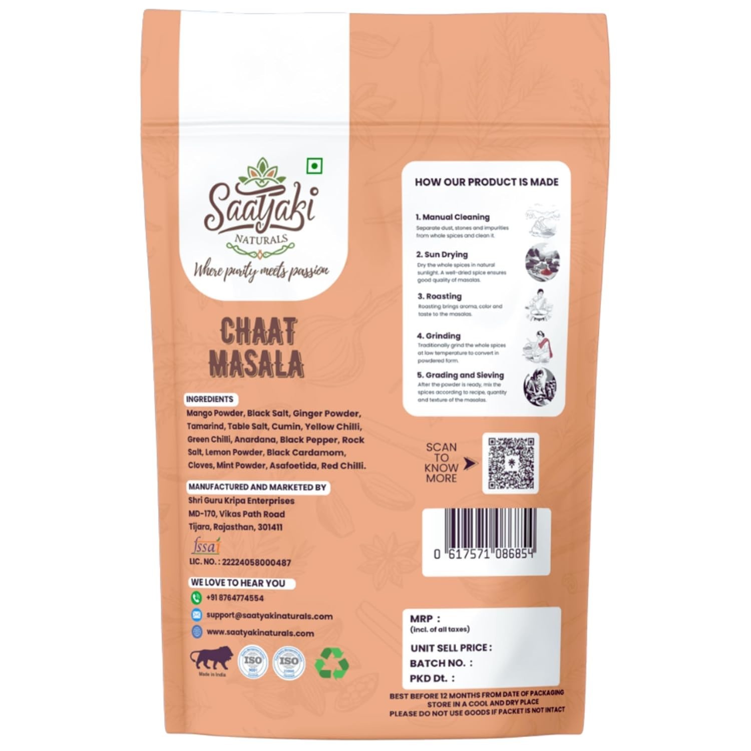 SAATYAKI NATURALS DILLI CHAAT MASALA 50g