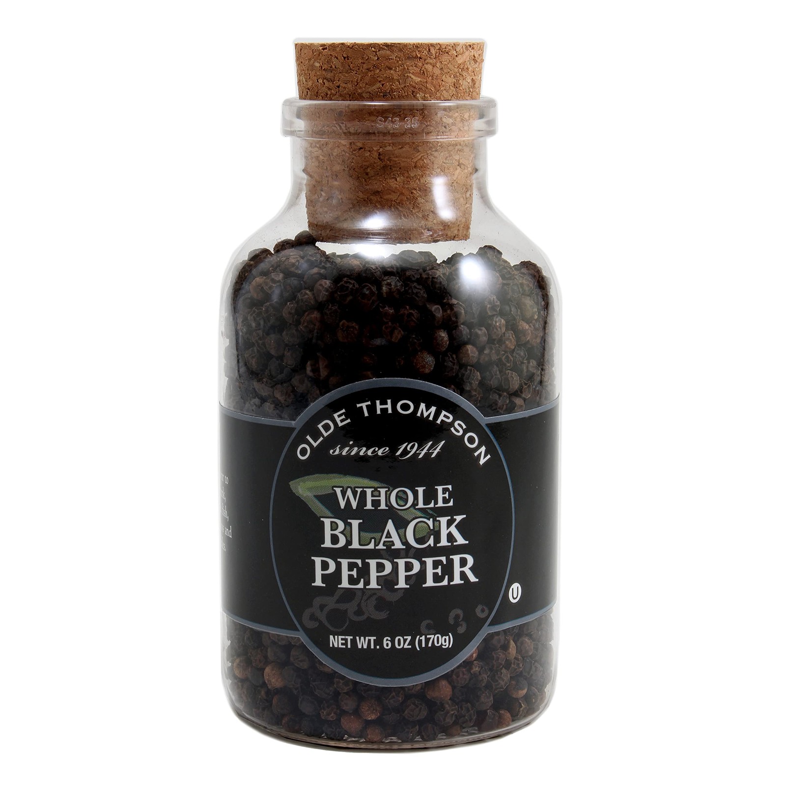 Olde Thompson Whole Black Peppercorns, Refill for 6 Ounce (Pack of 1),