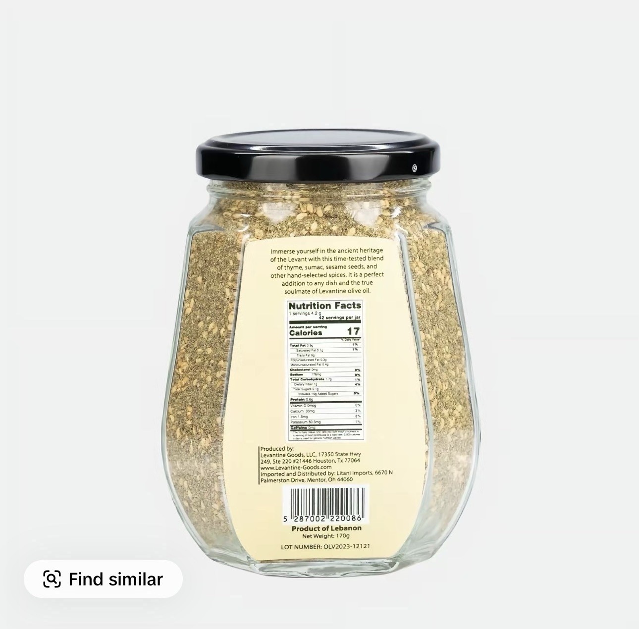 Zaatar Spice Seasoning Blend, Antioxidant-Rich Bold Mediterranean Wild Thyme Mix