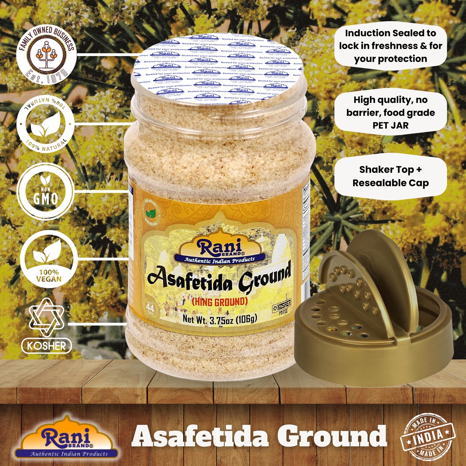 Rani Asafetida (Hing) Ground 3.75oz (106g) PET Jar