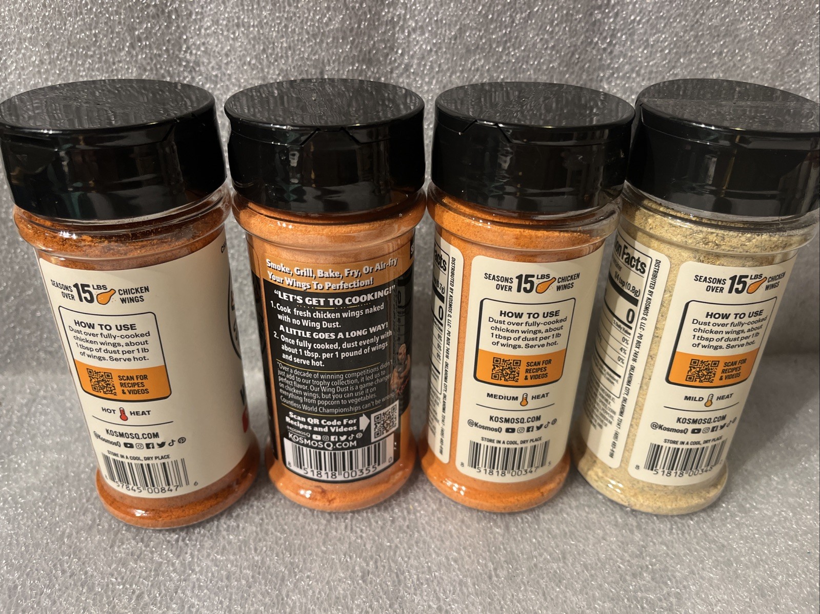 KOSMOS Competition BBQ Wing Dust Set Of 4 Seasoning Flavors. Best By 02/2027