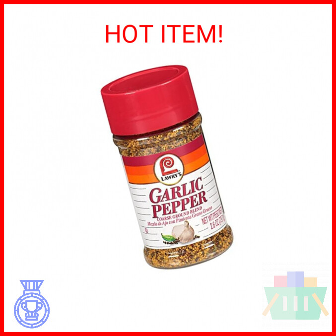 Lawry’s Garlic Pepper Coarse Ground Blend, 2.6 oz