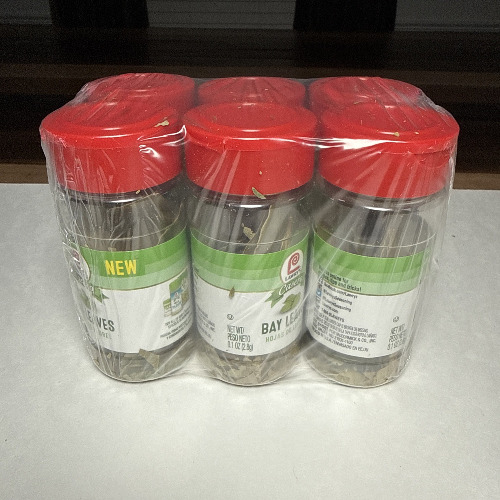 Lawrys Casero Bay Leaves 0.1 Oz / (6) Bottles – Unopened & Unused Exp. 12/2029