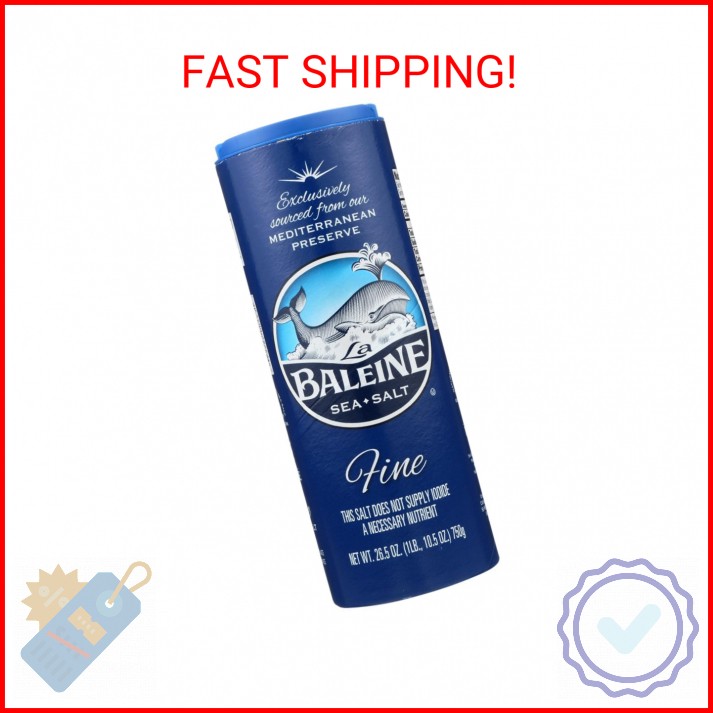 La Baleine Fine Crystals Canister, Sea Salt, 26.5 Ounce