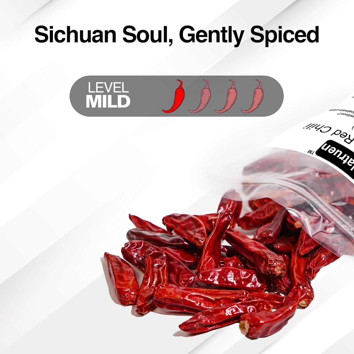 Dry Szechuan Chinese Red Chili Pods 8 Oz, Mild, Facing Heaven Chili
