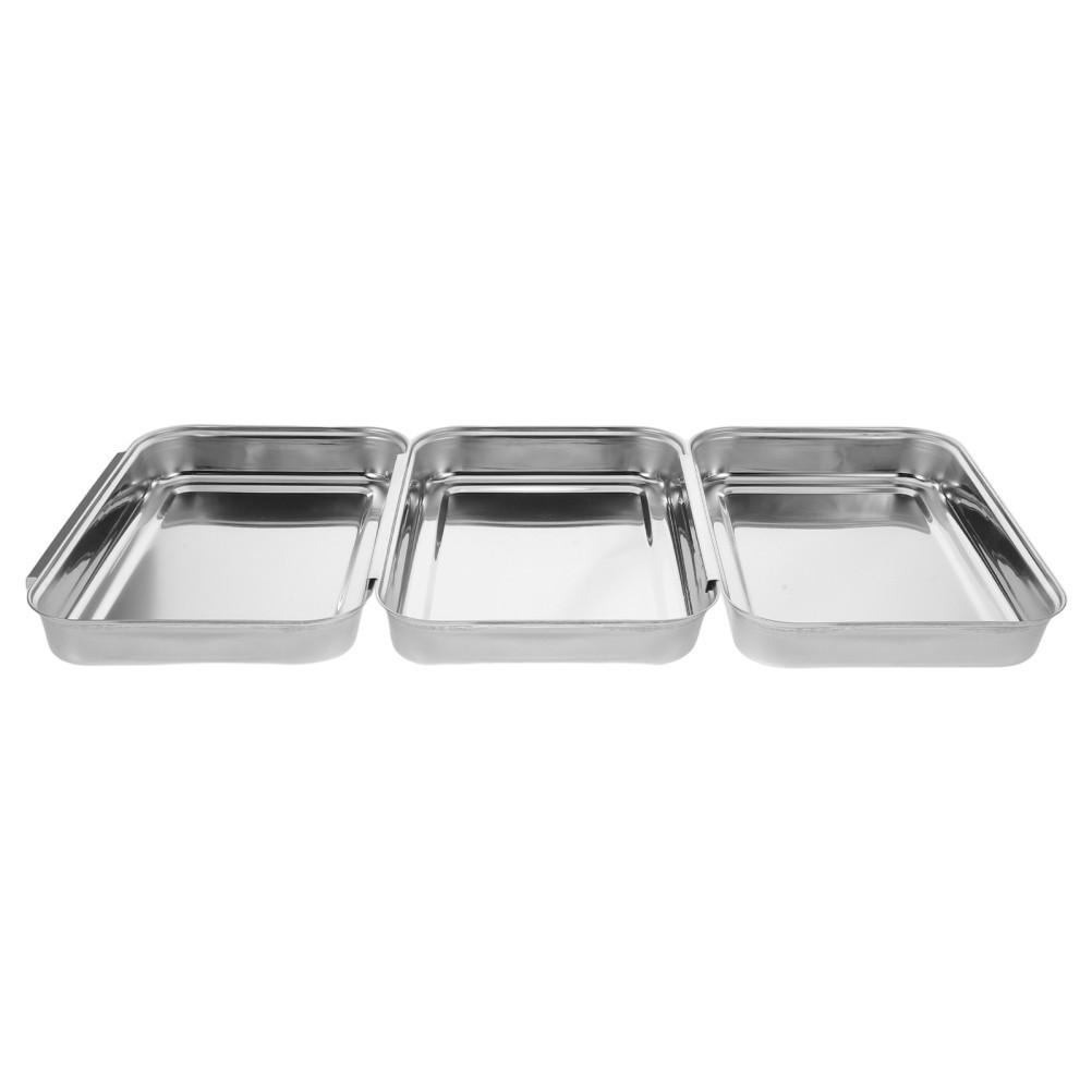 Breadcrumb Tray Set Food Prep Stainless Steel Breading Dredging Trays for