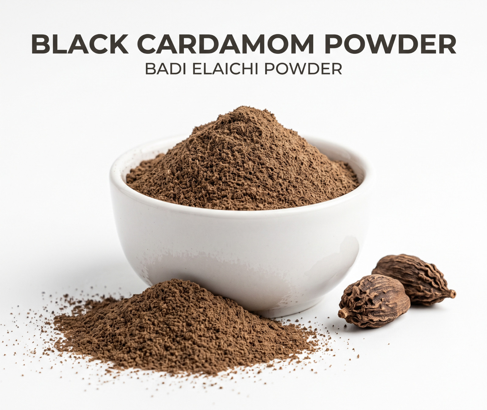 Black Cardamom (Badi Elachi) Ground, Powder Indian Spice