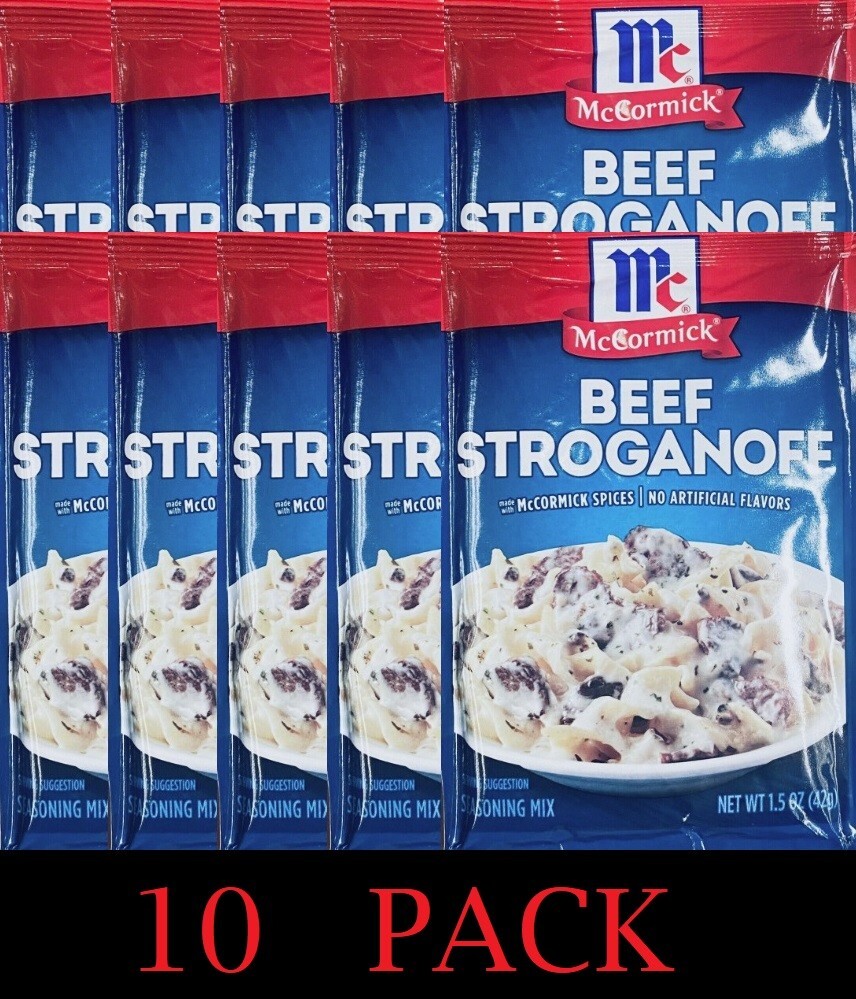10x McCormick BEEF STROGANOFF Seasoning Mix Savory Spices 1.5 oz Packet 10 PACK