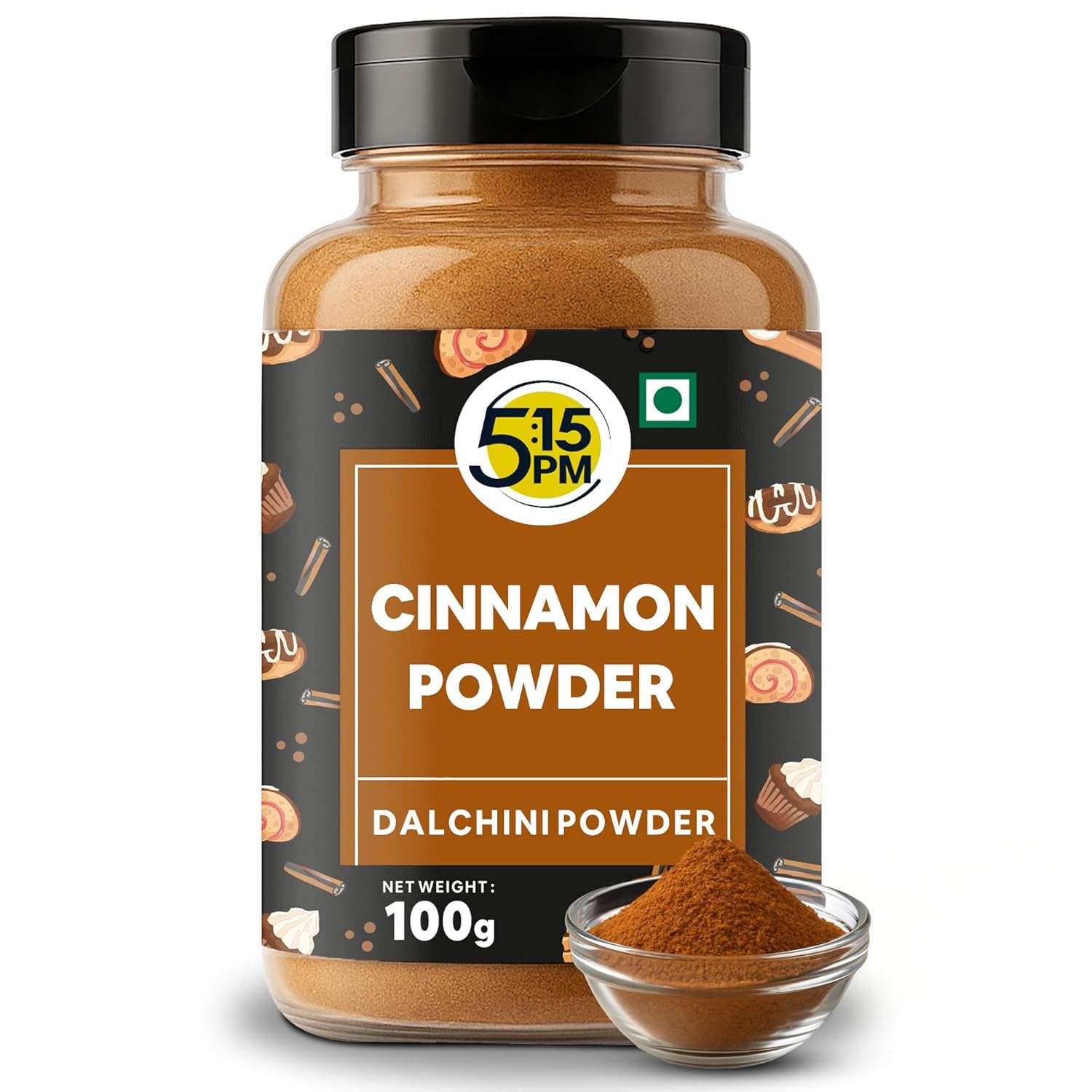 5:15PM Cinnamon Powder 100g Pack of 1 | Pure Dalchini Powder for Cooking Baking