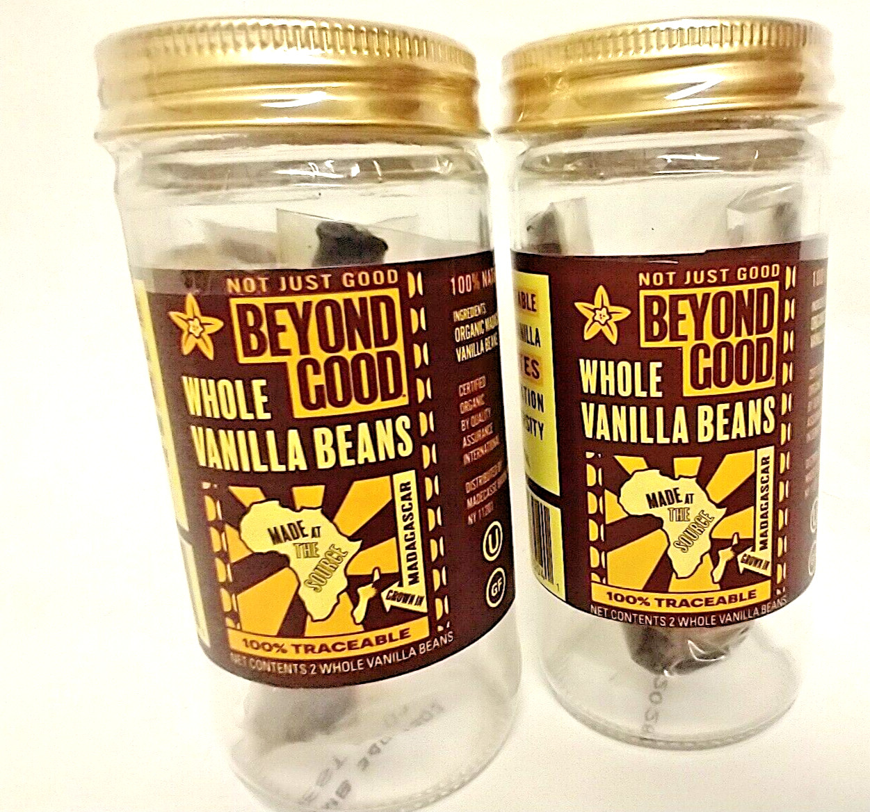 Beyond Good Whole Vanilla Beans, BB 2028, 4 Jars / 8 Beans Total