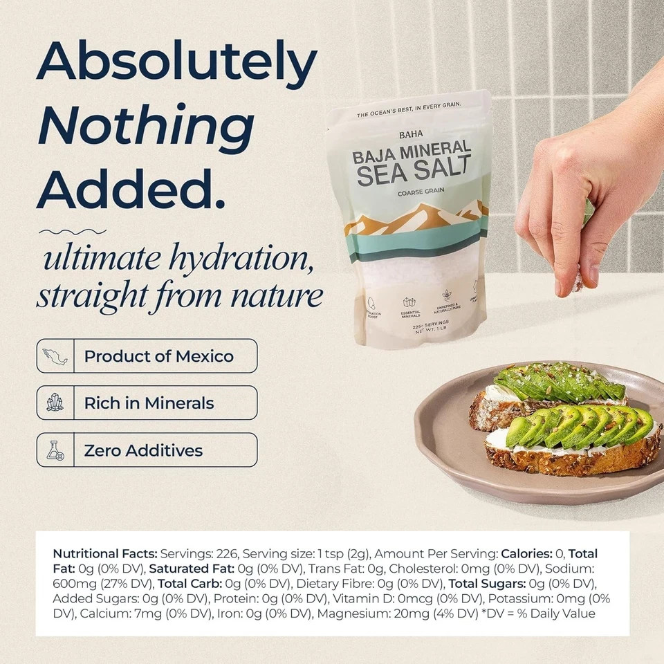 BAHA – Baja Mineral Sea Salt | Original Natural Grain Baha Mineral Gold Salt …