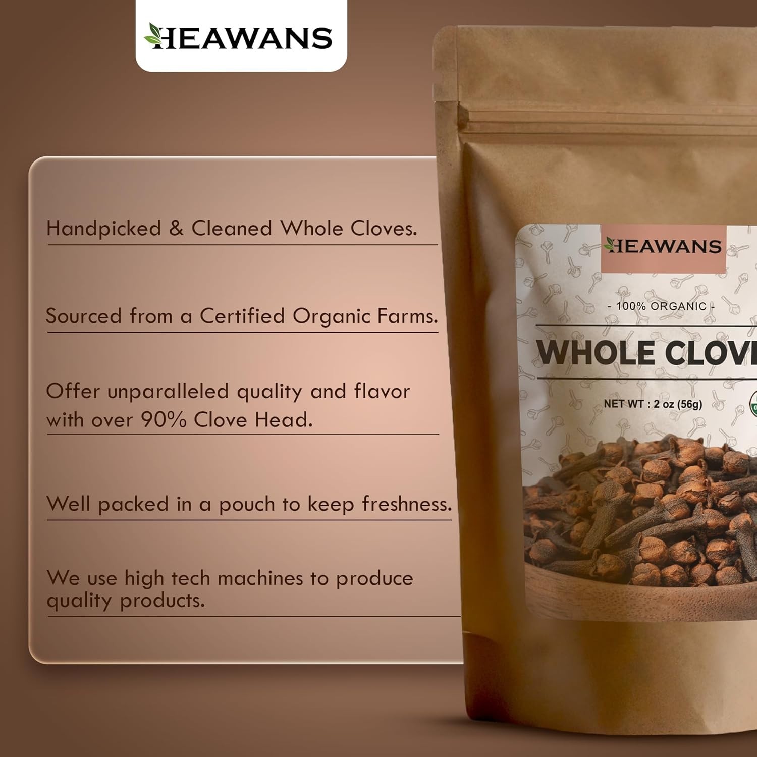 Hand-Picked Organic Whole Cloves – Grade 2 oz for Culinary Perfection