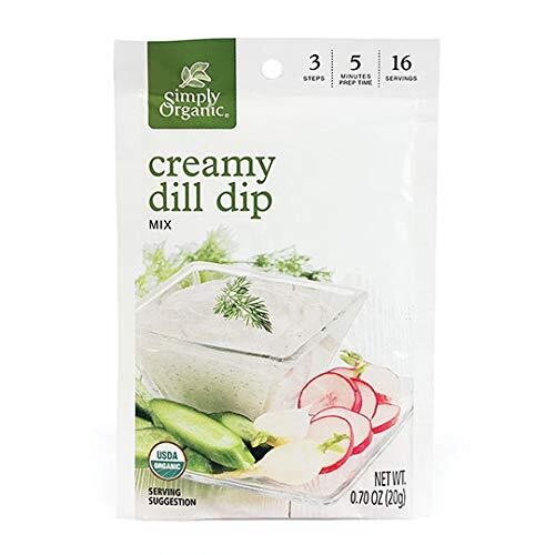 3 Units Simply Organic Creamy Dill Dip, Certified Organic, Gluten-Free, 0.7 z