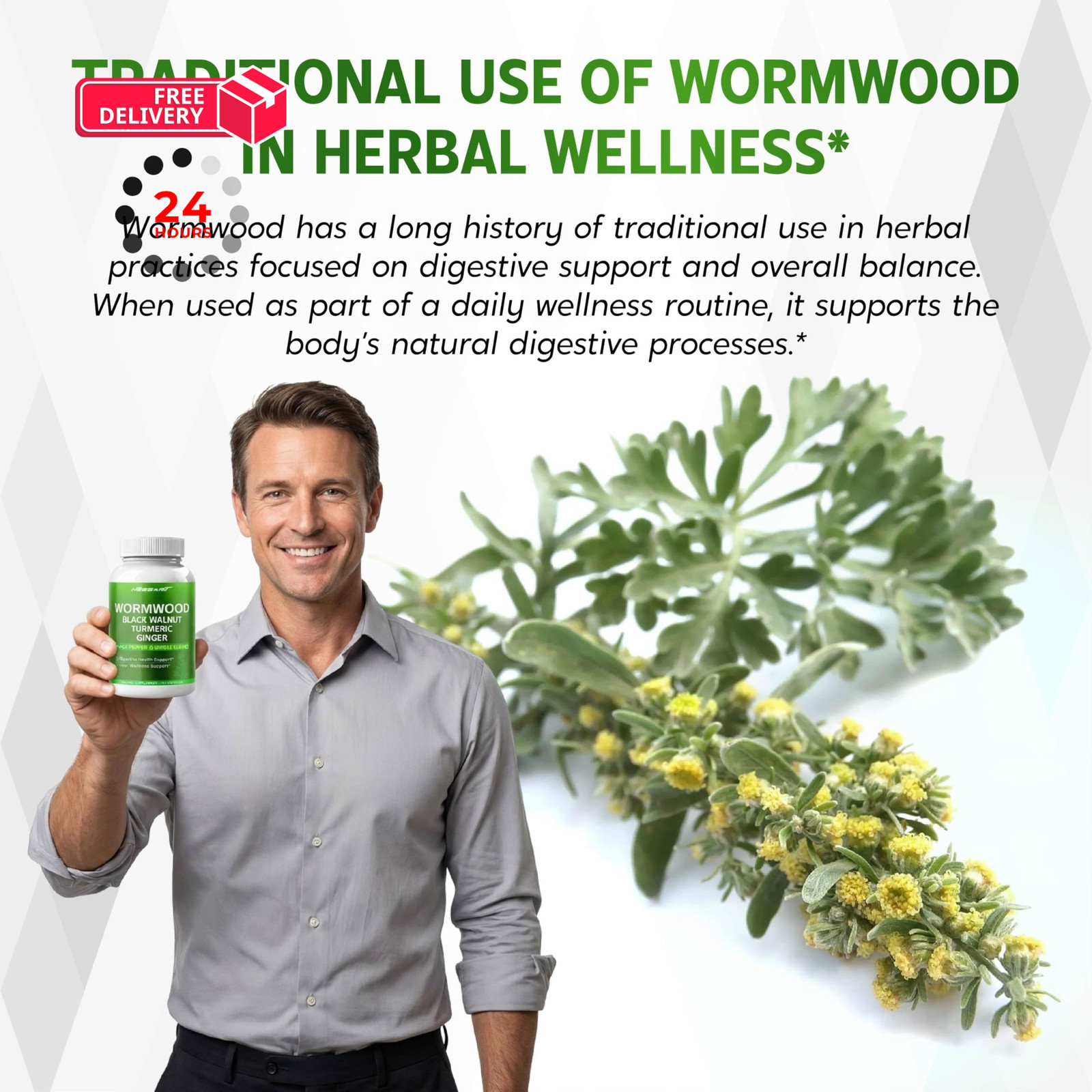 NESSARIT Wormwood Capsules with Black Walnut, Turmeric, 150 Count (Pack of 1)