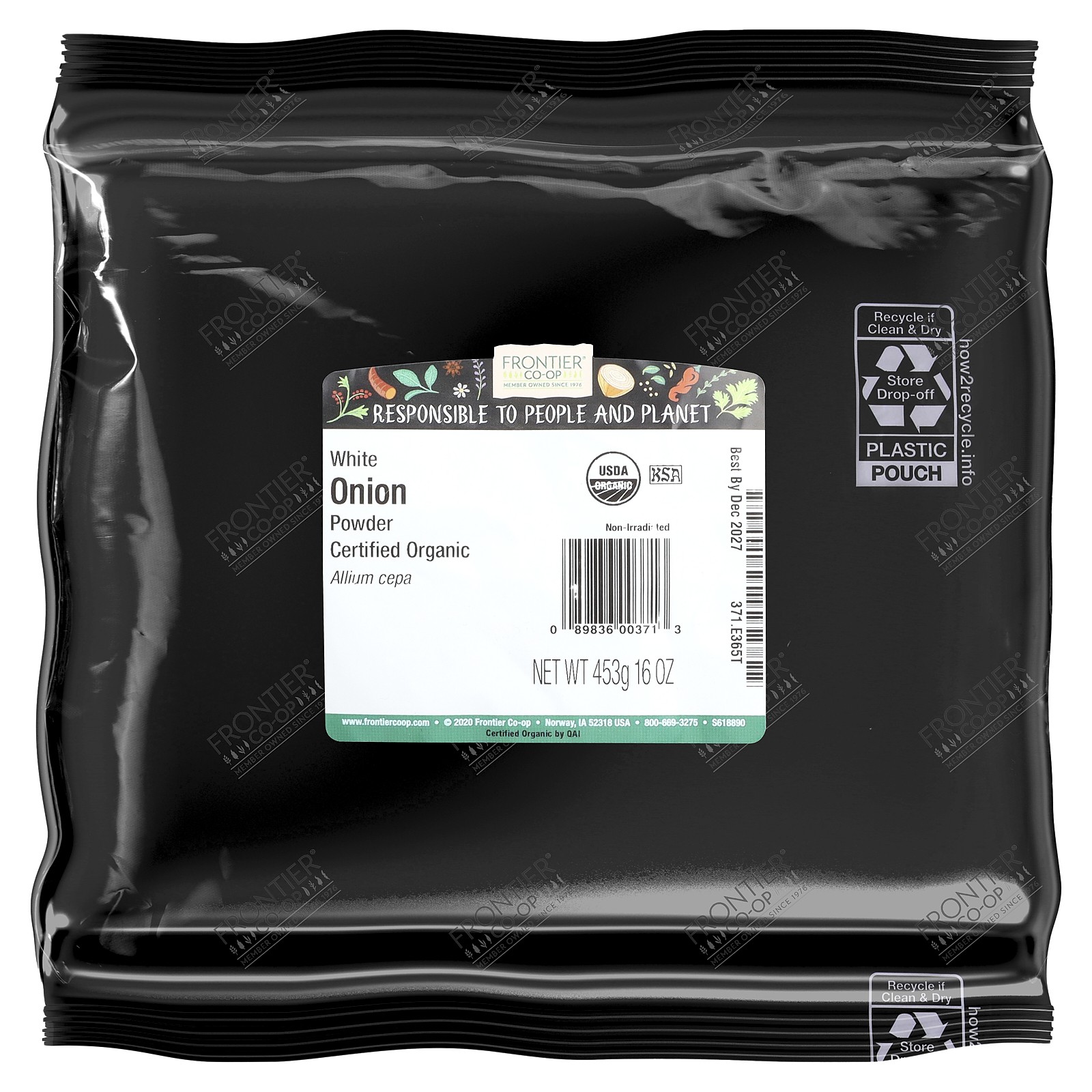 Frontier Natural Products Organic Powdered White Onion 16 oz 453 g Kosher,