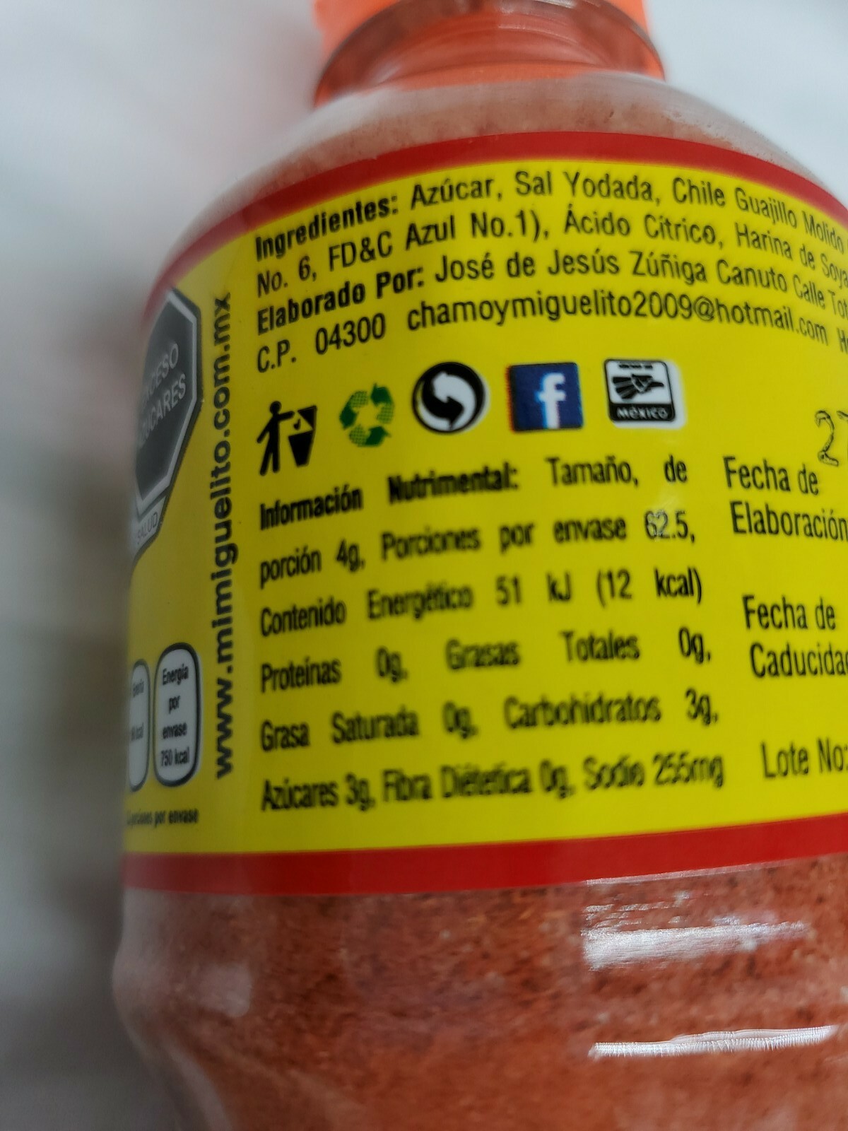 Miguelito Chamoy Chilito Polvo Mexican Candy Chili Powder 1 Bottles 250g