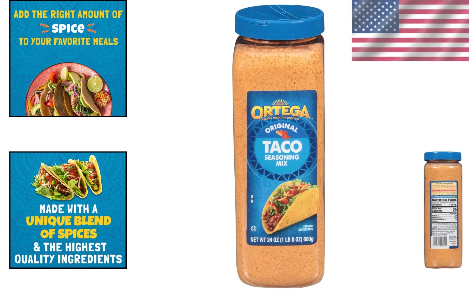 Taco Seasoning Mix, Flavor, 24 oz (6 Pack)
