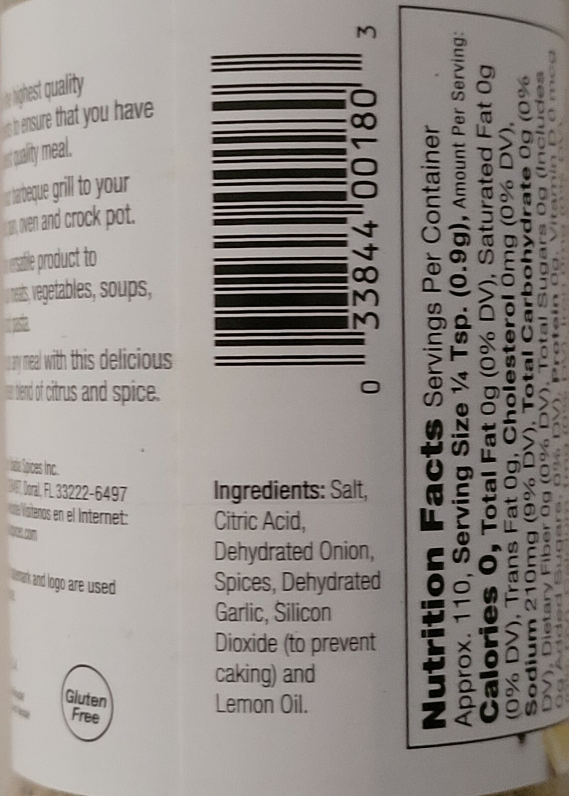 Kingsford Culinary Lemon Pepper Seasoning 3.5oz (99g) Flip-Top Shaker