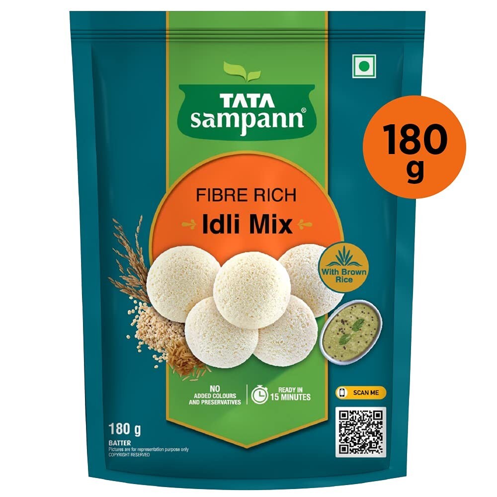 180 gm Tata Sampann Fibre Rich Idli Mix, Instant Ready to Cook Mix Free Ship