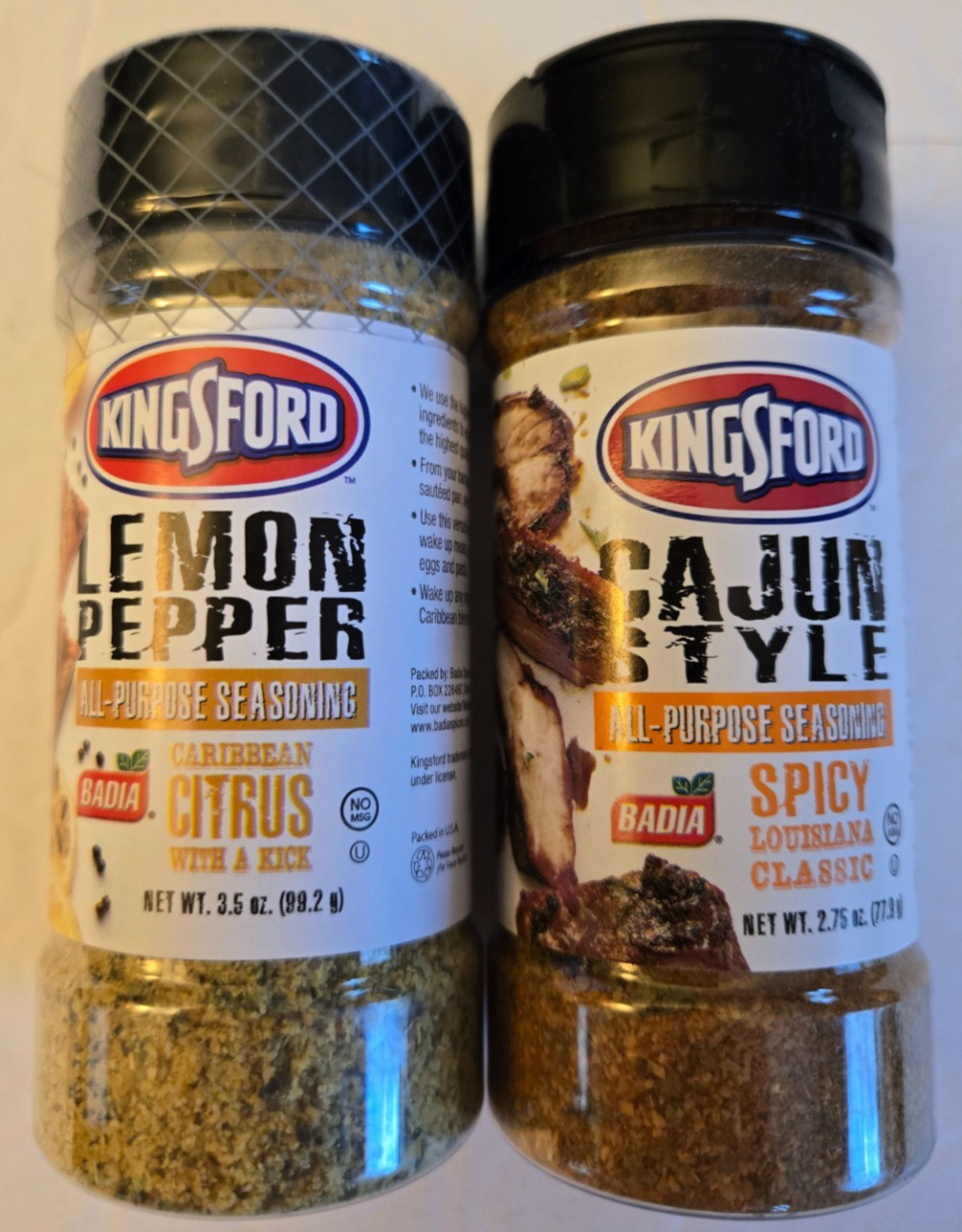 Spicy Louisiana Classic & Lemon Pepper Kingsford All Purpose Seasoning 2.75 oz