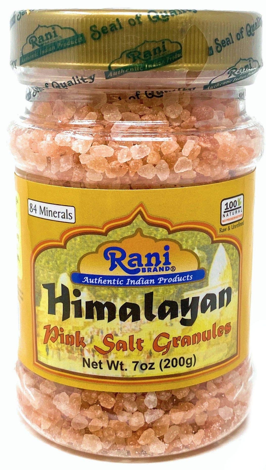 Rani Himalayan Pink Salt Granules 7oz (200g) PET Jar