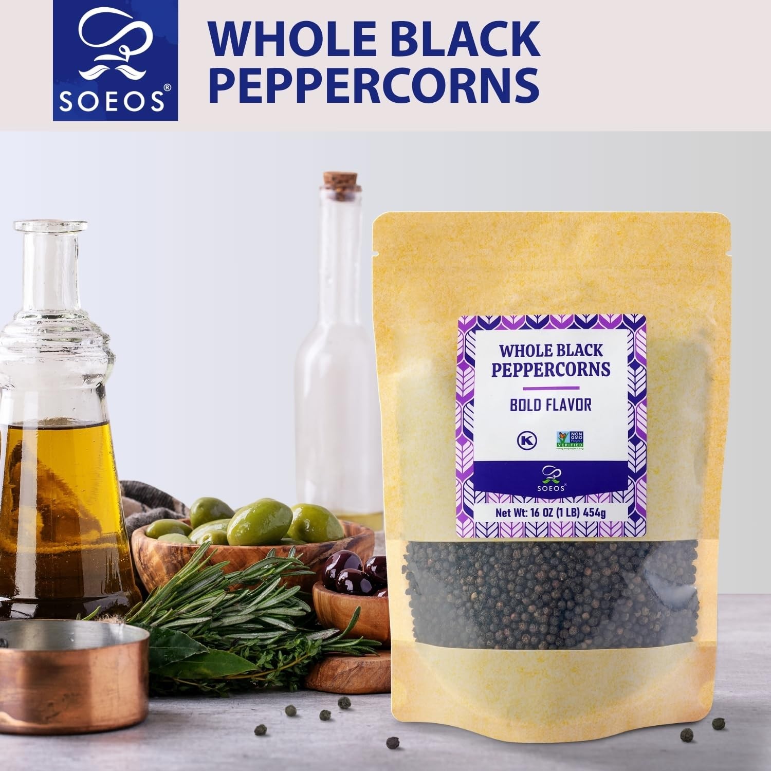 Black Peppercorns, 16 oz 454 g, Pack of 1 Premium Quality Whole Peppercorns, …